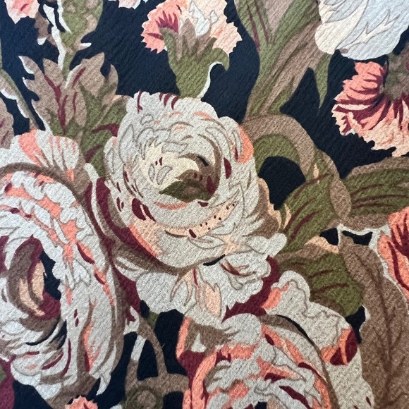 Lauren Ralph Lauren Vintage Antique Floral Silk Ruffle Dress - Picture 7 of 12